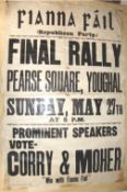 Ireland – Fianna Fail a scarce poster advertising the final rally of the newly founded Fianna Fail