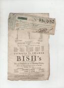 Lottery Ticket 1804 original lottery ticket for the Second Lottery of 1804^ signed by Bish^