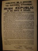 Ireland – the Declaration of Irish Independence 1916 broadside poster measuring approx 15x10 ins^