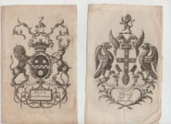 Bookplates – William Pitt the Elder fine example of his bookplate (as Earl of Chatham) together with