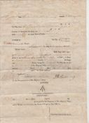 Maritime – naval – a naval Lieutenant’s pay 1828 an original payslip issued to Lt David De Sausmarez