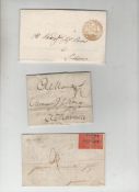 Postal History three manuscript letters with European postal history features^ the first bearing a