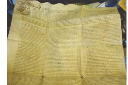 Coal – 1661 – banking interest fine indenture on vellum dated 1661 being a deed for a farm for