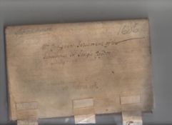 Buckinghamshire – Steeple Claydon fine document on a single leaf of vellum dated 1686^ being the