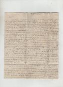 India – Madras a fine ms letter written by a British Naval Officer on board an East Indiaman in