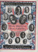 Political original printed programme for the Mass Meeting of the National Unionist Association in