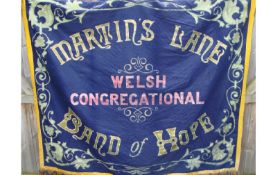 Welsh Sunday School Banner an original Sunday School Banner with pole for the Martin’s Lane Welsh