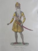 India – Punjab Early Lithograph of Maharajah Ranjit Singh 1836 by Massard. Measures 23cm x 15cm