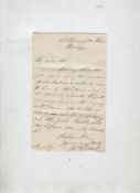 A 19th c comedian autograph letter signed by John Reeve Jnr. the 19th c comedian dated October