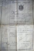 A passport to Britain signed by Napoleon Bonaparte – Emperor of France document signed ‘N’ with a