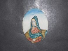 India – Maharanne Jinda Kaur mother of Duleep Singh c1860. Miniature portrait showing her looking to