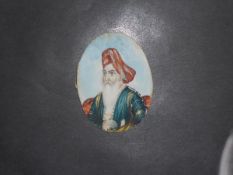 India portrait Dost Muhammed Khan c1860 – miniature portrait measures 6.5 x 5cm.