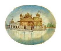 India – Golden Temple at Amritsar company school painting of the Sikh Golden temple at Amritsar