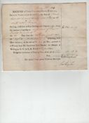 Autograph – Military – Duke of Wellington printed receipt with ms insertions dated June 2nd 1814