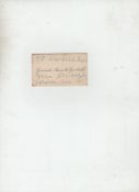 Italy – Ricciotti Garibaldi an example of his personal visiting card inscribed with initials in note