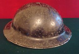 WW2 Home Front Helmet: Standard Home Defence Black Helmet complete with Liner and Chin Strap