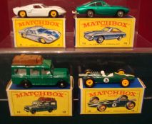 Matchbox Series Regular Wheels: Numbers 12 Safari Land Rover, 19 Lotus Racing Car, 41 Ford G.T.