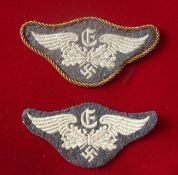 WW2 German Luftwaffe Trade Badges: having Wings coming out of Oak Leaves with Swastika below 2