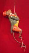 Lehmann No.385 " TOM" tinplate Climbing Monkey: Pre-war example with red jacket and hat, tin printed