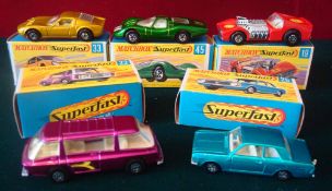 Matchbox Superfast Boxed Cars: To include Numbers 19 Road Dragster, 22 Freeman Inter-City