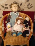 Selection of Soft Toys: To include Norah batty Doll, Timmy the Sheep, Hedgehog, Duck all contained