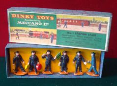 Hornby O Gauge/Dinky Toys No.1 Station Staff: Large sized figures strung to an original backing