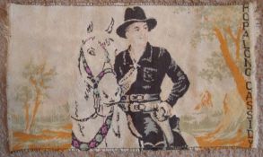 Collection of Hop A Long Cassidy Items: To include Hopalong Cassidy Original Illustrated Rug: 21 x38