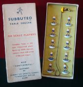 Rare1962-63 Subbuteo Team Box: White Shirts with Blue Shorts in Original White box with Red & Blue
