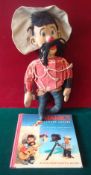 Chad Valley Hank the Cowboy Puppet: Rare 16 inch puppet having cloth body and hard plastic Head from
