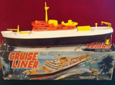 Tudor Rose Plastic Cruise Liner: Over 20" long Powered by a battery mechanism, in working order
