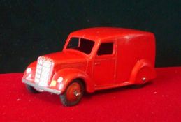 Dinky Toys 280 Delivery Van: Red, Silver Radiator and Red Hubs with Open Base(G)