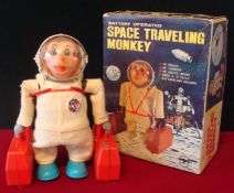 Yanoman Toys Japan Battery-Operated 5883 Space Travelling Monkey toy: In NASA suit, with two