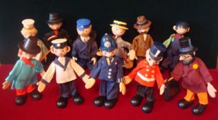 Eleven Marx Toys Camberwick Green Figures: Marx Twistables PETER HAZEL – Postman MR.CROCKETT- Garage