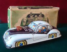 Philip Niederneire PN Toys (Germany) friction drive Police Car: Tinplate model is black/white,