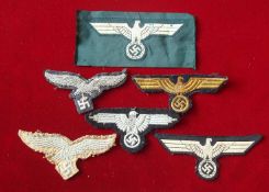 Selection of WW2 German Breast Eagles: To include Luftwaffe DAK Rommel Afrika Korps, Luftwaffe
