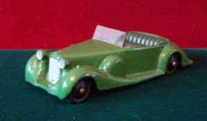 Dinky Toys 38c Lagonda Sports Coupe: Green, Silver Radiator, Dark Green Seats with Black Hubs