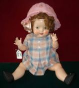 1950s Pedigree Doll: 20 Inch Doll with sleepy eyes with curly saran wig not with original clothes