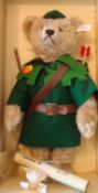 Steiff Hertie/Karstadt " Robin Hood" blond mohair Bear: 1996, white tag 00892/1500, certificate,