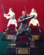 Large movable Star Wars Figures: Battery operated Fighting figures mounted on their own bases Obi-