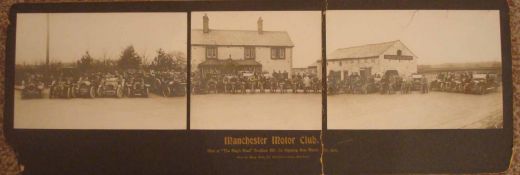 Original Black & White Photograph of Manchester Motor Club: Meet at the Nag`s Head Bucklow Hill