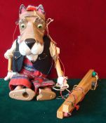 Pelham Puppet: Rare Scottie Dog having Tartan trousers, silk shirts, waistcoat and hat (Having