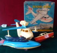 Tudor Rose Amphibious Clockwork Flying Boat: Runs on Water with clockwork mechanism in Blue and