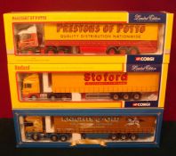 Corgi 1:50 Scale Diecast Articulated Lorries: To include 76404 Scania Curtain side Preston`s of