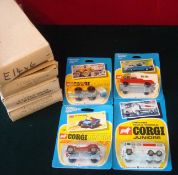 1971 Corgi Juniors Carded Diecast Cars: To include numbers 14 Guy Warrior ESSO Tanker, 23 Loadmaster