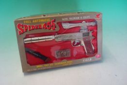 Matsudaya Toys Spider .455 Gun: Gold Model Colt .455 Government 6 Shooter with Scope & Silencer