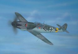 Original Watercolour Airfix Artwork by J Sturgess: He was painting Aircraft of the Aces Box Tops for