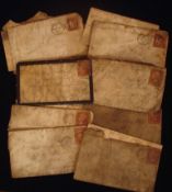 Small Selection of Victorian Postal History: To include 12 Envelopes having Penny Red Stamps some