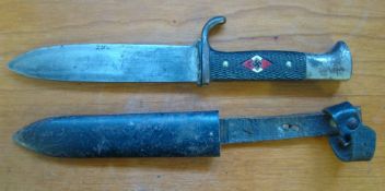 Hitler Youth Knife (German: Hitler-Jugend-Fahrtenmesser):Was a knife sold to and carried by boys