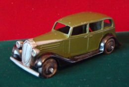 Dinky Toys 30d Vauxhall: Olive Green, Silver Radiator and Black Hubs (G)