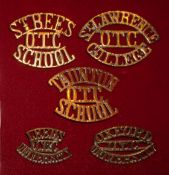 Selection of OTC Shoulder Titles: To consist of St Bees School, Taunton School, St Lawrence College,